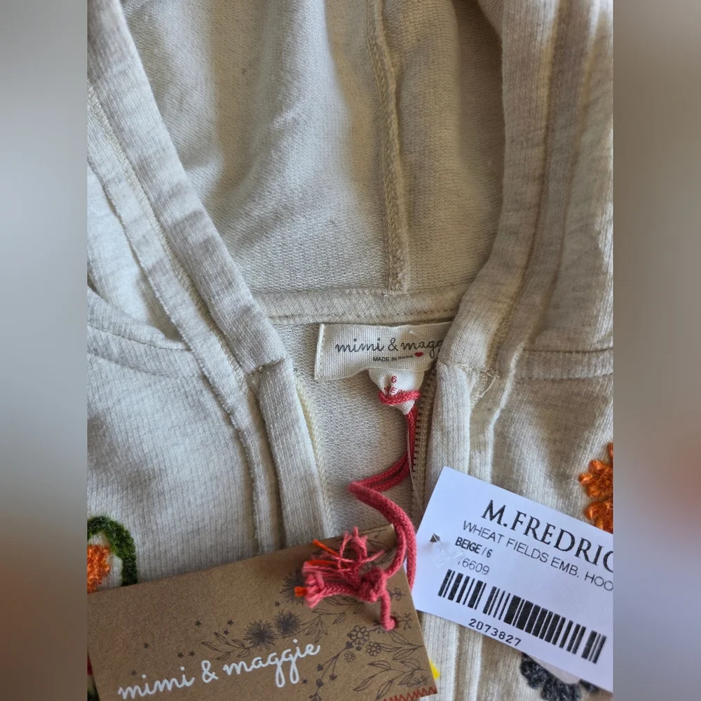 Mimi & Maggie Girls Embroidered Hoody Sz 6